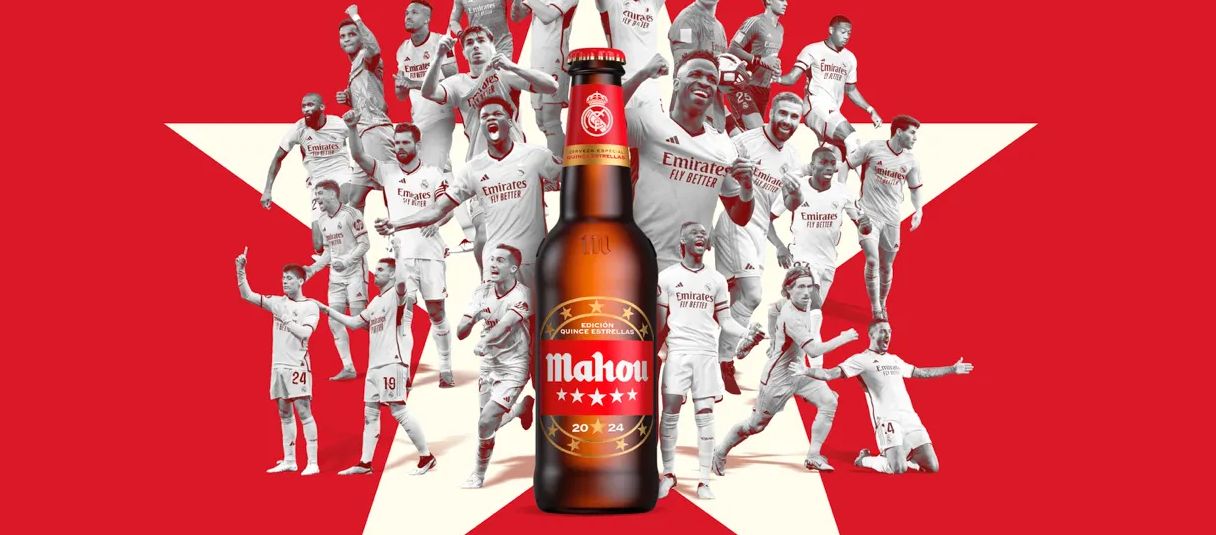 Mahou tendrá en su botella por primera vez y de forma ultra-limitada 15 estrellas como homenaje al Real Madrid